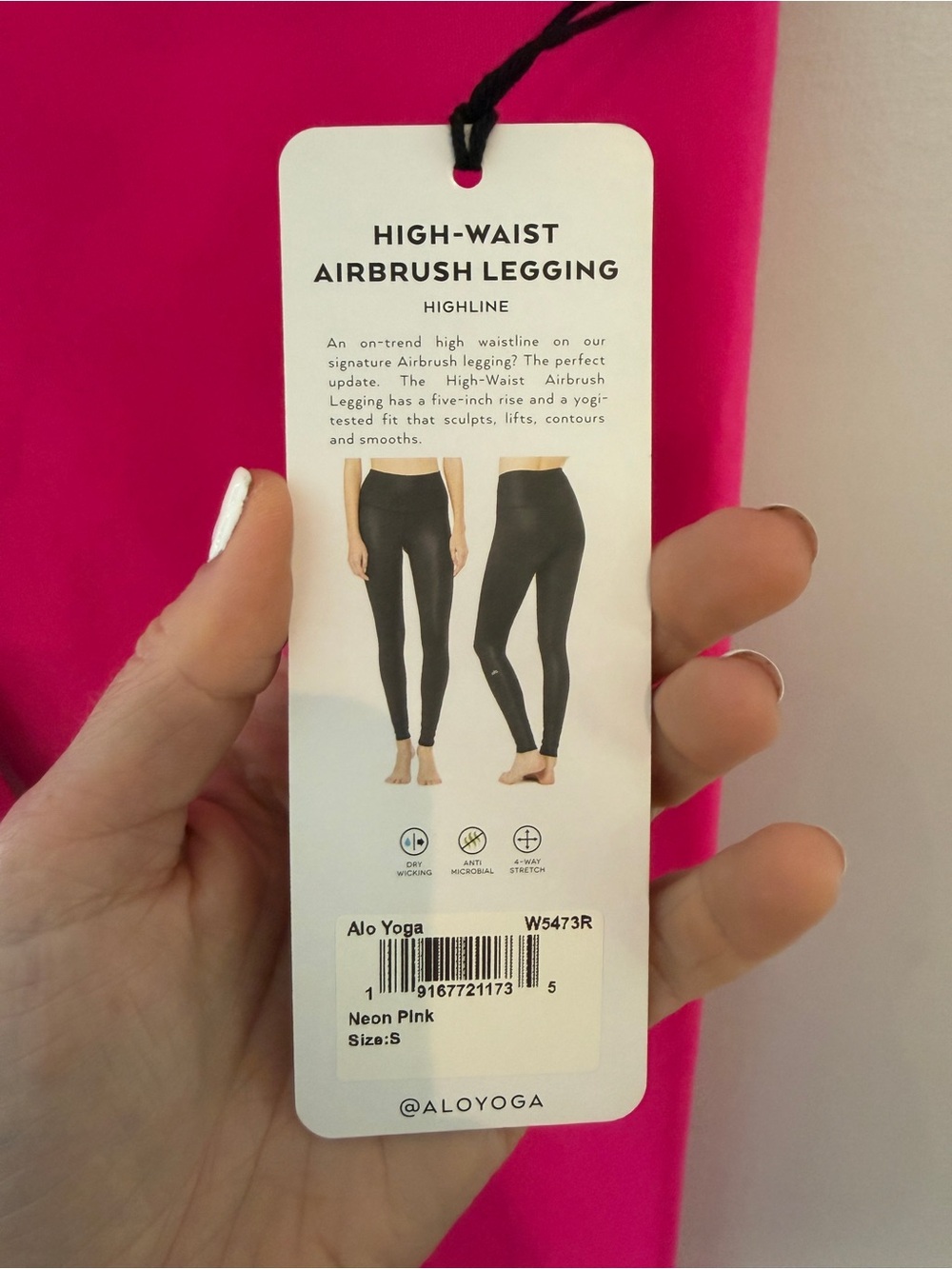 Alo Hot Pink Leggings Size Small NWT - Picture 5 of 8